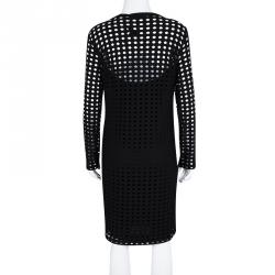 Pre Owned T By Alexander Wang Black Circular Cutout Detail Long Sleeve Dress L