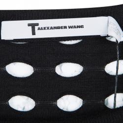 Pre Owned T By Alexander Wang Black Circular Cutout Detail Long Sleeve Dress L