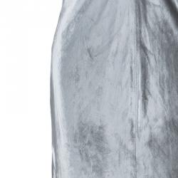 T By Alexander Wang Panne Velvet Silver Camisole Maxi Dress M