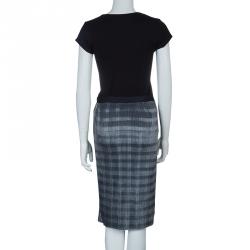 Pre Owned Alexander Wang Silver Pleated Pencil Skirt M