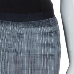 Pre Owned Alexander Wang Silver Pleated Pencil Skirt M