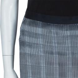 Pre Owned Alexander Wang Silver Pleated Pencil Skirt M