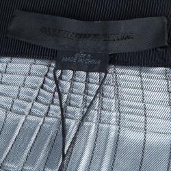 Pre Owned Alexander Wang Silver Pleated Pencil Skirt M