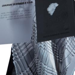 Pre Owned Alexander Wang Silver Pleated Pencil Skirt M