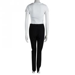 Pre Owned Alexander Wang Black Wool Pocket Detail High Waist Straight Fit Pants S