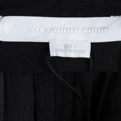 Pre Owned Alexander Wang Black Wool Pocket Detail High Waist Straight Fit Pants S