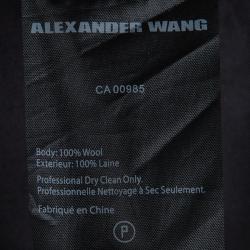 Pre Owned Alexander Wang Black Wool Pocket Detail High Waist Straight Fit Pants S