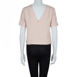 T By Alexander Wang Beige Welt Pocket Detail Short Sleeve Blouse S