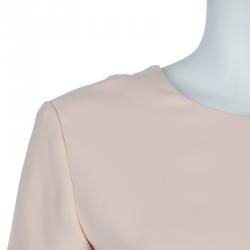 T By Alexander Wang Beige Welt Pocket Detail Short Sleeve Blouse S