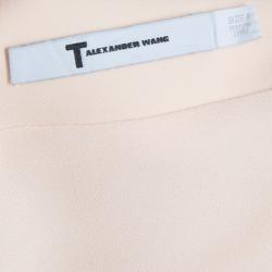 T By Alexander Wang Beige Welt Pocket Detail Short Sleeve Blouse S