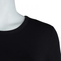 T Alexander Wang Black Knit Long Sleeve Asymmetric Dress S