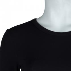T Alexander Wang Black Knit Long Sleeve Asymmetric Dress S