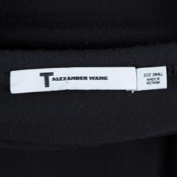 T Alexander Wang Black Knit Long Sleeve Asymmetric Dress S