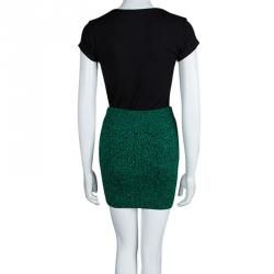 T by Alexander Wang Green Slub Wool Skirt XS