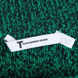 T by Alexander Wang Green Slub Wool Skirt XS