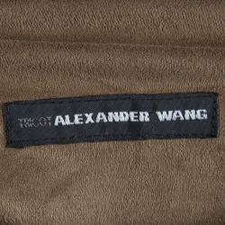 Pre Owned Alexander Wang Brown Faux Suede Colorblock Midi Dress S