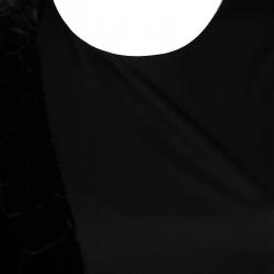 Alexander Wang Black Velvet Burnout Detail Asymmetric Dress M