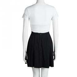 Pre Owned Alexander Wang Black Zip Detail Pleated Skirt S