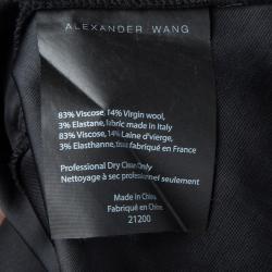 Pre Owned Alexander Wang Black Zip Detail Pleated Skirt S