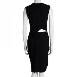 Pre Owned Alexander Wang Black Cutout Detail Sleeveless Draped Dress M
