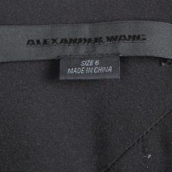 Pre Owned Alexander Wang Black Drape Detail Sleeveless Dress M