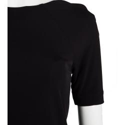 T By Alexander Wang Black Knit Draped Back Detail Short Sleeve Top XS