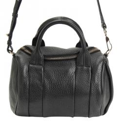 Alexander Wang Black Textured Leather Rocco Duffel Bag