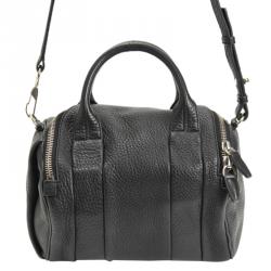 Alexander Wang Black Textured Leather Rocco Duffel Bag