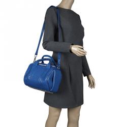 Pre Owned Alexander Wang Blue Leather Mini Rockie Satchel