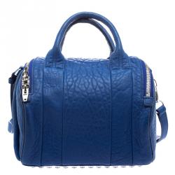 Pre Owned Alexander Wang Blue Leather Mini Rockie Satchel