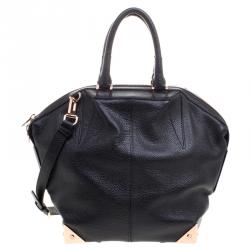 Alexander Wang Black Soft Leather Small Emile Top Handle Bag