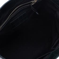 Alexander Wang Serpentine Green Suede And Croc Embossed Leather 'Prisma' Shopper Tote
