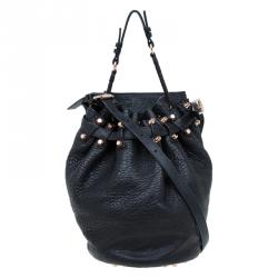 Alexander Wang Black Textured Leather Diego Bucket Bag