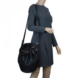 Alexander Wang Black Textured Leather Diego Bucket Bag