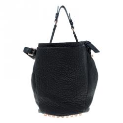 Alexander Wang Black Textured Leather Diego Bucket Bag