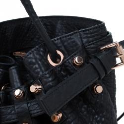 Alexander Wang Black Textured Leather Diego Bucket Bag