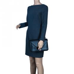 Alexander Wang Black Pebbled Leather Prisma Envelope Clutch