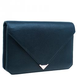 Alexander Wang Black Pebbled Leather Prisma Envelope Clutch