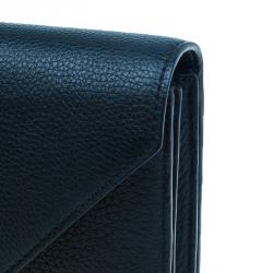 Alexander Wang Black Pebbled Leather Prisma Envelope Clutch