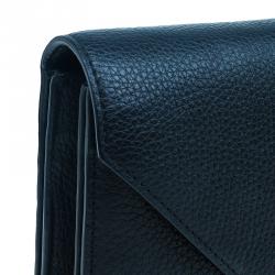 Alexander Wang Black Pebbled Leather Prisma Envelope Clutch