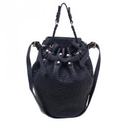 Alexander Wang Black Diego Textured Leather Bucket Bag