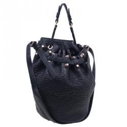 Alexander Wang Black Diego Textured Leather Bucket Bag