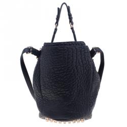 Alexander Wang Black Diego Textured Leather Bucket Bag