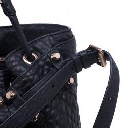 Alexander Wang Black Diego Textured Leather Bucket Bag