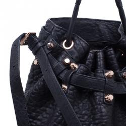 Alexander Wang Black Diego Textured Leather Bucket Bag