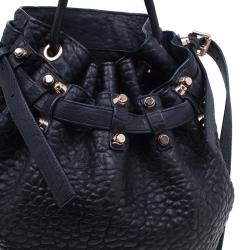 Alexander Wang Black Diego Textured Leather Bucket Bag
