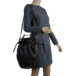 Alexander Wang Black Textured Leather Diego Bucket Bag