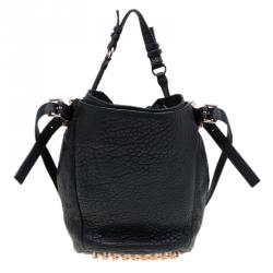 Alexander Wang Black Textured Leather Diego Bucket Bag