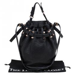 Alexander Wang Black Textured Leather Diego Bucket Bag