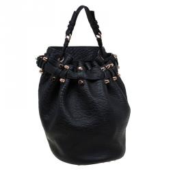 Alexander Wang Black Textured Leather Diego Bucket Bag
